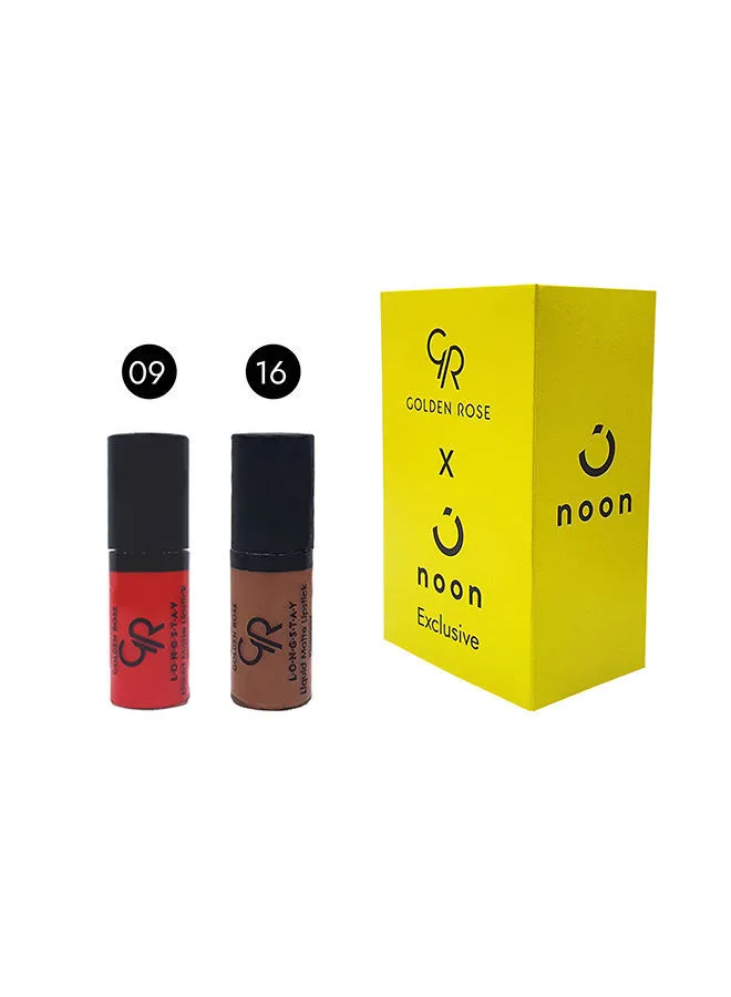 Golden Rose Mini Longstay Liquid Matte Lipstick ( Set of 2) -No. 16 and 9