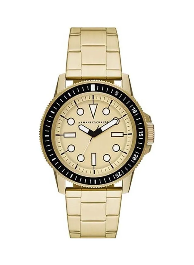 ساعة يد أرماني إكستشينج بعقارب من الستانلس ستيل ليوناردو AX1854 للرجال - 44 ملم - ذهبي