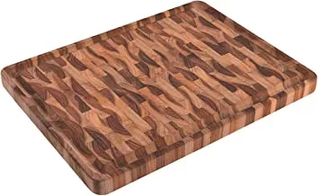 Tramontina End Grain 45x35cm Rectangular Barbecue Board in Teak Wood with Mineral Oil Finish