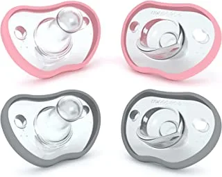 Flexy Pacifier - 4 pack - 0-3m- pink+Grey
