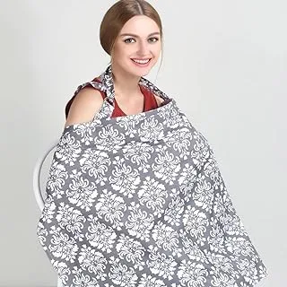 SHOWAY Breastfeeding Nursing Cover, Trcoveric Lightweight Breathable Cotton Privacy Feeding Cover, Nursing Apron for Breastfeeding - Full Coverage, Adjustable Strap, Stylish and Elegant