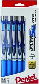 قلم حبر سائل بينتل 12 سريع الجفاف ، أزرق (BL77PC12C1)