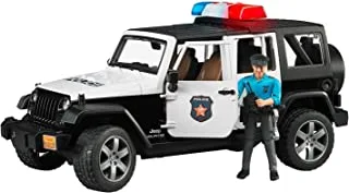 سيارة شرطة Bruder Jeep Wrangler Unlimited مع شرطي ، أسود / أبيض