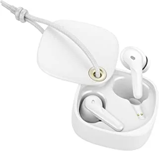 Promate Bluetooth Earbuds, Ergonomic-Fit True Wireless ENC Headphone with 4 Built-In Noise Cancelling Mics, 22h Playtime, 300mAh Charging Case and Smart Touch-Control FreePods-3 White