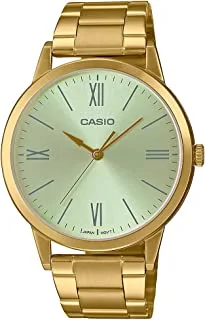 Casio Men's Watch Analog Gold Dial Stainless Steel Gold ion Plated Band and Case MTP-E600G-9BDF.
