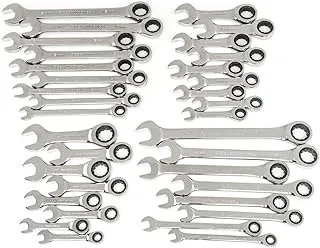 GearWrench 34 Pc. 72-Tooth 12 Point SAE/Metric Standard/Stubby Combination Ratching Wrench Set - 85034