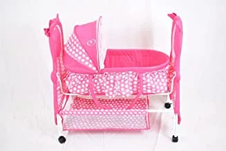 Amla Baby 182P Crib Bed with Wheels, Pink