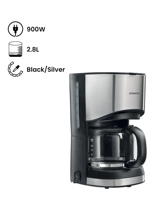 KENWOOD Drip Coffee Maker, 12 Cups, Auto Shut Off, ‎Permanent Filter 2.8 L 900 W CMM10.000BM Black/Silver