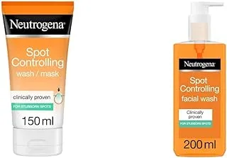 Neutrogena, Spot Controlling Oil-free Wash Mask, 150ml & Spot Controlling Oil-free Facial Wash, 200ml