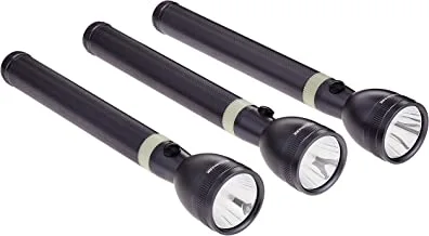Olsenmark 4000mAh 3-In-1 Rechargeable LED Flashlight, Black