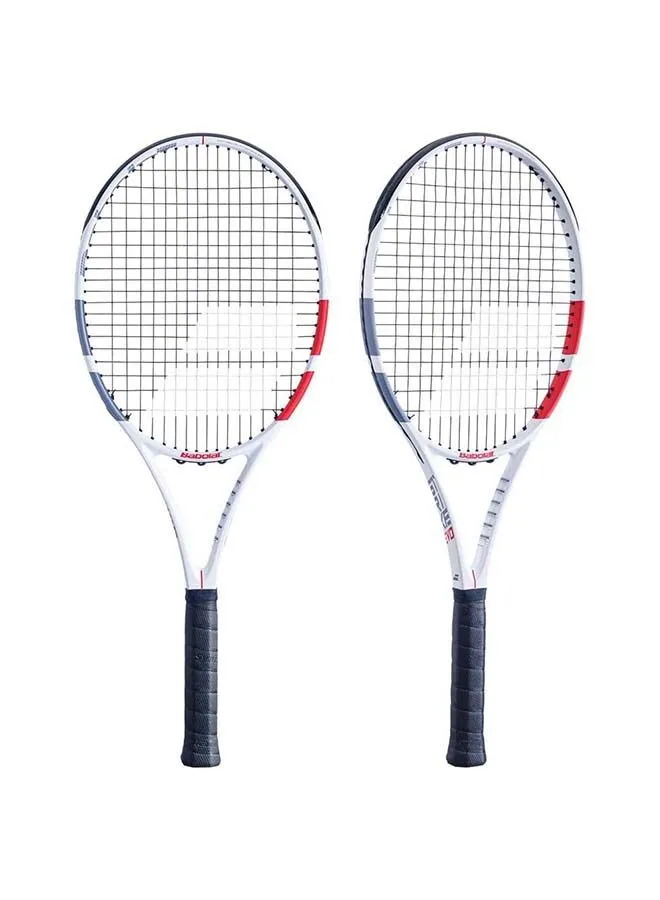 BabolaT Racket Strike Evo Strung Cv 102414-G3 Color White Red Black
