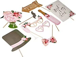 Ginger Ray BH-721 Vintage Style Wedding Photo Booth Props-10 Pack