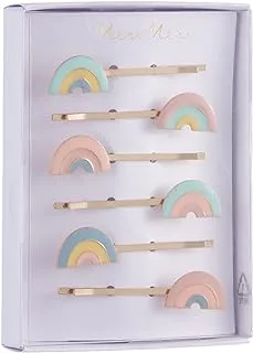 Meri Meri Enamel Rainbow Hair Slides 6-Pieces