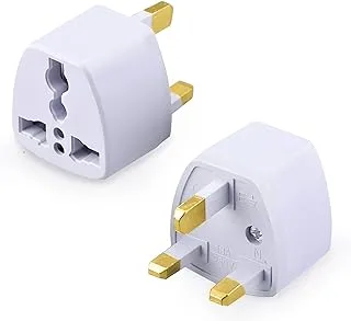 ELONSEY Universal Power Plug for UAE/KSA/UK/HK, 3 Pin Travel Adapter, Power Converter Socket for US/AU/JP/CN - (Pack of 1)