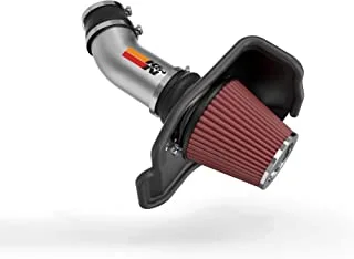 K&N Cold Air Intake Kit with Washable Air Filter: 2011-2019 Dodge/Chrysler (Challenger, Charger, 300) 6.4L V8, Polished Metal Finish with Red Oiled Filter, 69-2545TP