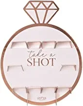 Ginger Ray Bachelorette Party Rose Gold Foiled Ring Shot Wall Holder, 1 Count (Pack Of 1), Wedding