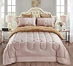 Ultra soft winter 4pcs comforter set single size 160x210cm floral printed warm velvet fur bedding sets includes comforter, fitted sheet, pillowcases & cushion cover
