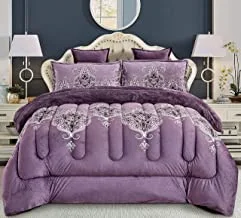 Ultra Soft Winter 4Pcs Comforter Set Single Size 160x210cm Floral Printed Warm Velvet Fur Bedding Sets Includes Comforter, Fitted sheet, Pillowcases & Cushion Cover