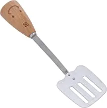 Royalford Slotted Turner, Stainless Steel with Wooden Handle, RF10661 | Turner Spatula with for Cooking, Flipping, Frying Fish, Tuna, Steak, Eggs, Pancake