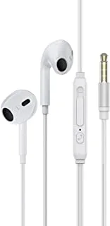 Promate Wired Earphones,Ergonomic In-Ear HD Bass Boost Earbuds with Mic,Noise Isolation,Call Function,Anti-Tangle Cable and In-Line Button Control for MacBook Pro,iPad Air, Galaxy S22,Phonic-WHITE