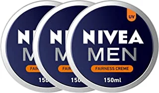 NIVEA MEN Face, Body & Hands Cream, Fairness Fair & Even Skin Tone, Tin 3x150ml