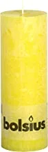Bolsius Rustic Pillar Candle, 190 x 68 mm Size, Yellow
