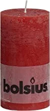Bolsius Rustic Pillar Candle, 130 x 68 mm Size, Red