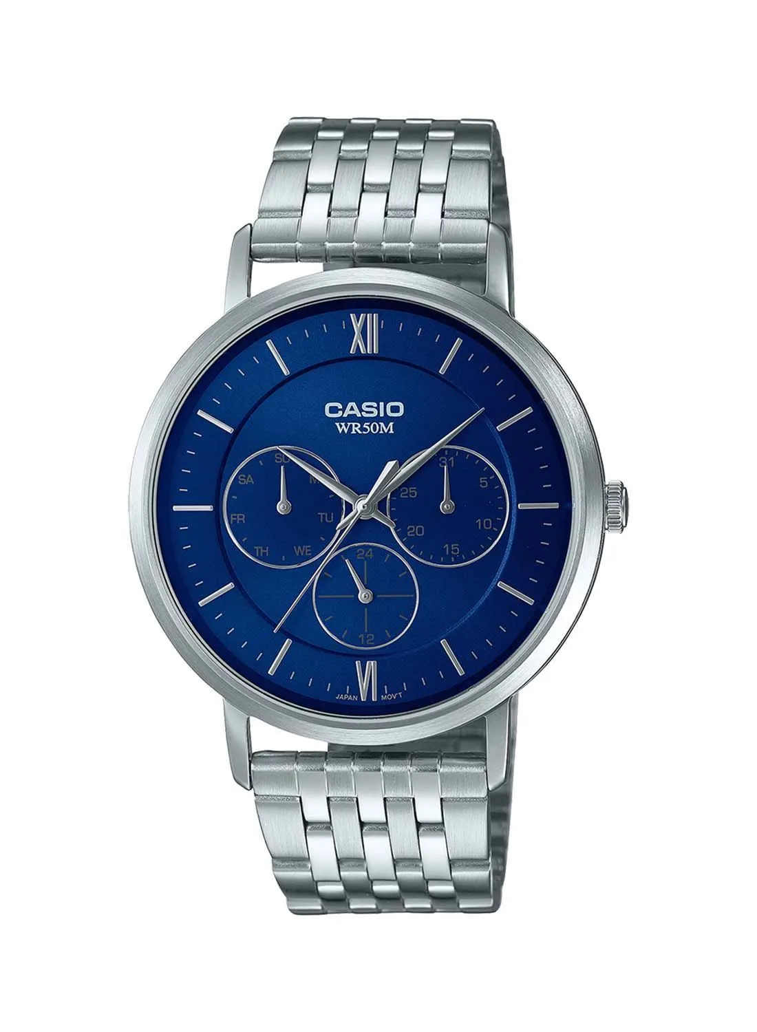 CASIO Analog Round Waterproof Wrist Watch With Stainless Steel MTP-B300D-2AVDF