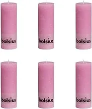 Bolsius Rustic Pillar Candle, 190 x 68 mm Size, Pink