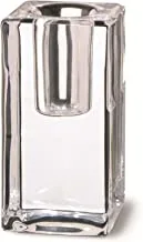 Bolsius Glass Square Candle Holder, 80 x 40 mm Size, Transparent