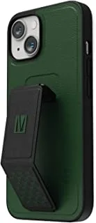 حافظة Levelo Morphix Gripstand لهاتف iPhone 14 Max من جلد البولي يوريثان - أخضر غابة