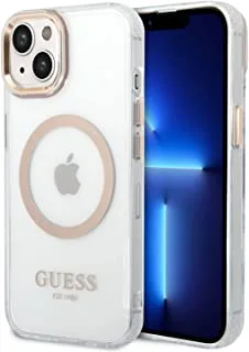 Guess Magsafe Transparent Outline iPhone 14 Max-Gold