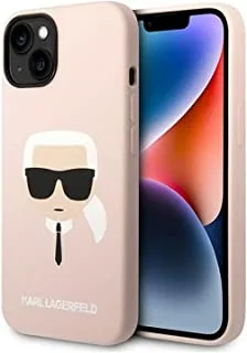جراب Karl Lagerfeld من السيليكون بتصميم Karl's لهاتف iPhone 14 Max (6.7 بوصة) - وردي