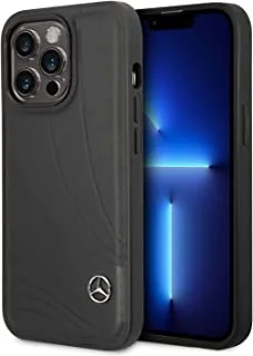 Mercedes-Benz Genuine Leather Case With New WaveIII pattern For iPhone 14 Pro Max - Black