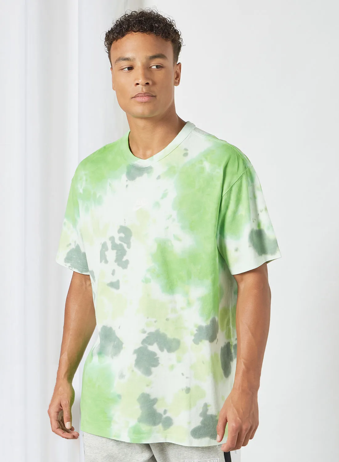 Nike Bleached Pattern Short Sleeve T-Shirt Mean Green