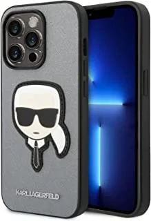 Karl lagerfeld saffiano karl's head patch hard case for iphone 14 pro (6.1