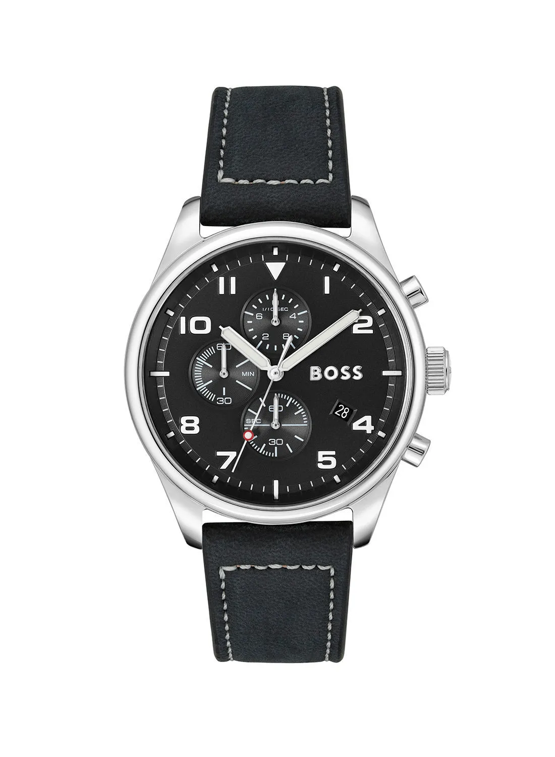 HUGO BOSS Men's Leather Chronograph Wrist Watch 1513987