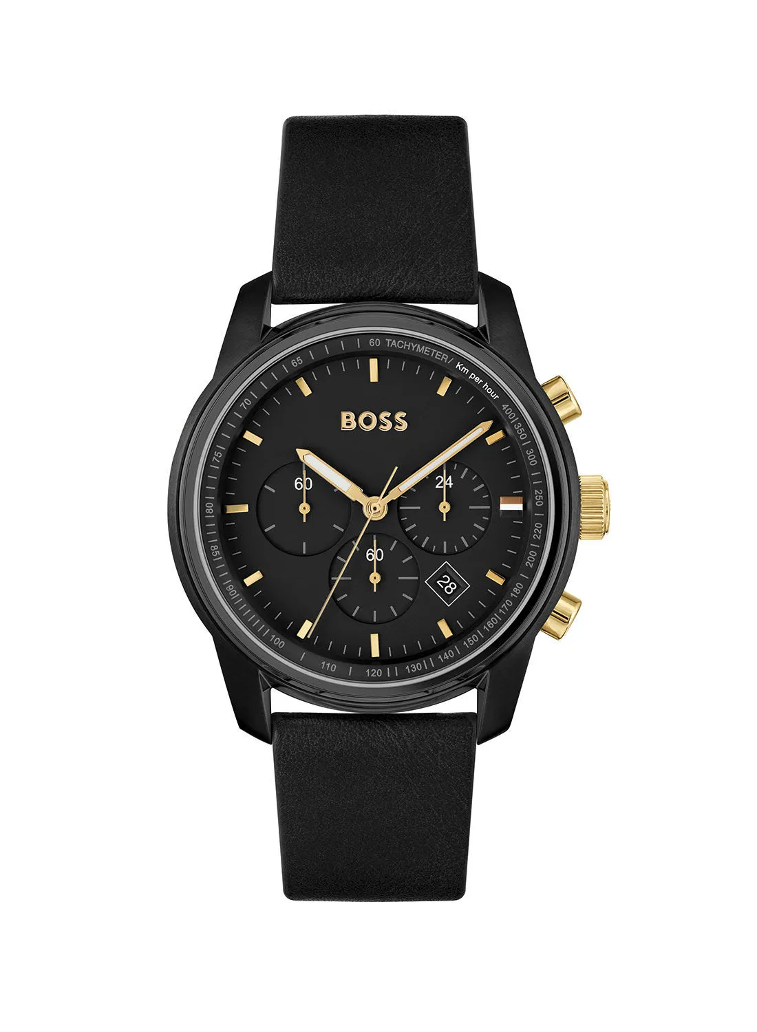 HUGO BOSS Leather Chronograph Wrist Watch 1514003