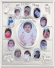Lawrence Frames 830080 Silver Plated My First Year Picture Frame 4 by 6 Multi