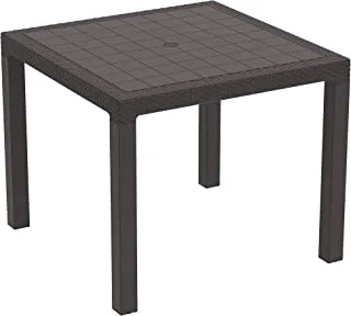 Cosmoplast Plastic Cedarattan Dining Table, Brown