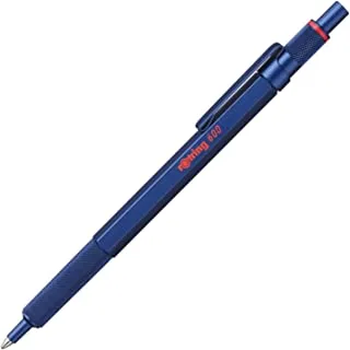 rOtring 600 Ballpoint Pen, Medium Point, Black Ink, Blue Barrel, Refillable