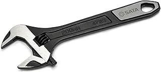 SATA 8-Inch Professional Extra-Wide Jaw Adjustable Wrench with Forged Alloy Steel Body and a Chrome Plated Finish - ST47123
