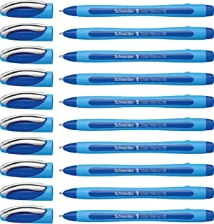 قلم حبر جاف Schneider Slider Memo XB (عريض جدًا) ، 1.4 مم ، برميل أزرق فاتح ، حبر أزرق ، صندوق من 10 أقلام (150203)