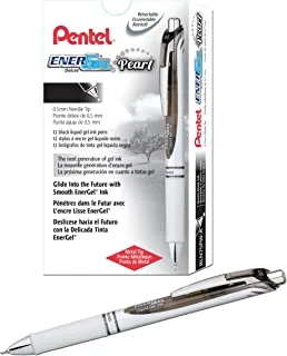 Pentel EnerGel Pearl Deluxe RTX Liquid Gel Pen, 0.5mm, Fine Line, Needle Tip, Black Ink, Box of 12 (BLN75PW-A)