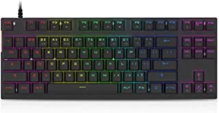 Motospeed Professional Gaming Mechanical Keyboard CK82 RGB Rainbow Backlit 87 Keys Illuminated Computer USB Wired Gaming Keyboard for Mac & PC Black(Blue switch)