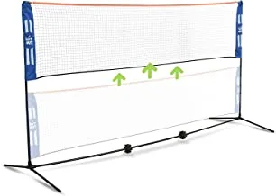 مجموعة شبكة كرة الريشة المحمولة HIT MIT قابلة للتعديل الارتفاع - شبكة منافسة رياضية متعددة داخلية أو خارجية للعب كرة المخلل ، الكرة الطائرة للأطفال ، تنس كرة القدم ، تنس الحديقة - تجميع سهل وسريع