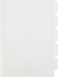 Hema A4 Plastic Folder with 5 Compartments, Clear