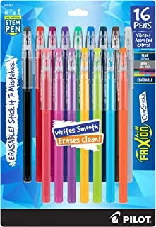 PILOT FriXion ColorSticks أقلام حبر جل قابلة للمسح ، Fine Point ، أحبار ألوان متنوعة ، 16 عبوة (10367)