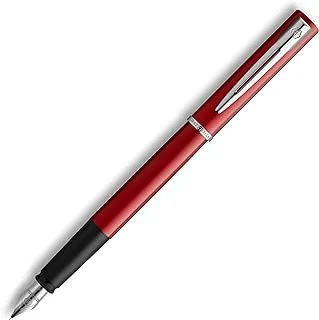قلم حبر Waterman Graduate Allure ، ورنيش أحمر ، وقلم رفيع ، وحبر أزرق ، وعلبة هدايا