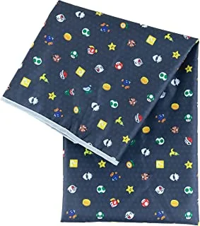 Bumkins Baby Splat Mat for Under High Chair, Nintendo Super Mario Waterproof Washable Cloth for Arts and Crafts, Playtime Mats for Kids, Floors or Tables, Reusable Fabric